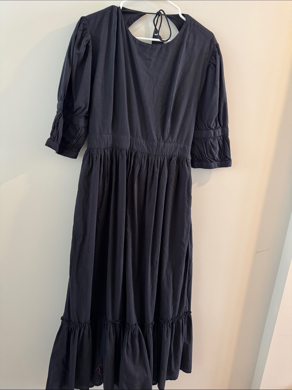 Women’s Black Maxi Dress with Elbow Sleeves